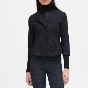 Banana Republic Black Collarless Peplum Blazer